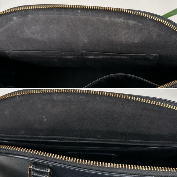 Coach Sierra Satchel Black Crossgrain Leather Dome Bag Gold Hardware Top Handle - Picture 10 of 14